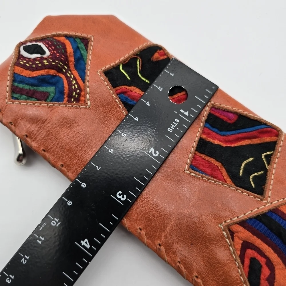 Vintage Bag Makeup Cosmetic Travel Case Pen Coin Wallet Orange Patchwork Boho